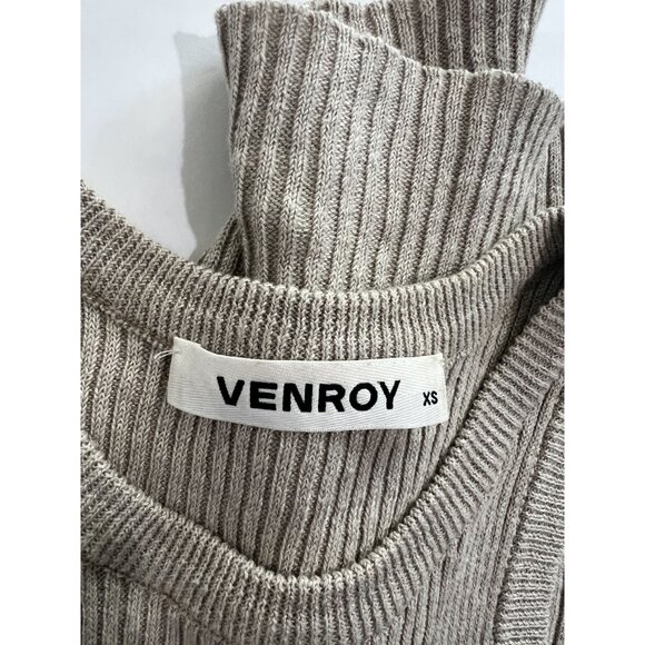VENROY Ribbed Tank Top in Taupe - Picture 3 of 3